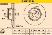 BAR28254 Brzdový kotouč BARUM