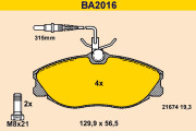 BA2016 BARUM sada brzdových platničiek kotúčovej brzdy BA2016 BARUM