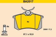 BA2017 BARUM sada brzdových platničiek kotúčovej brzdy BA2017 BARUM