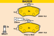 BA2028 BARUM sada brzdových platničiek kotúčovej brzdy BA2028 BARUM