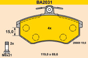 BA2031 BARUM sada brzdových platničiek kotúčovej brzdy BA2031 BARUM