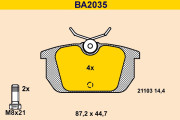 BA2035 BARUM sada brzdových platničiek kotúčovej brzdy BA2035 BARUM