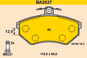 BA2037 BARUM sada brzdových platničiek kotúčovej brzdy BA2037 BARUM