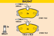 BA2047 BARUM sada brzdových platničiek kotúčovej brzdy BA2047 BARUM