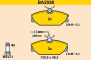 BA2050 BARUM sada brzdových platničiek kotúčovej brzdy BA2050 BARUM