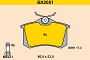 BA2051 BARUM sada brzdových platničiek kotúčovej brzdy BA2051 BARUM