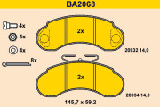 BA2068 BARUM sada brzdových platničiek kotúčovej brzdy BA2068 BARUM
