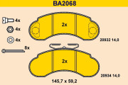 BA2068 Sada brzdových destiček, kotoučová brzda BARUM