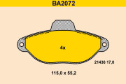 BA2072 BARUM sada brzdových platničiek kotúčovej brzdy BA2072 BARUM