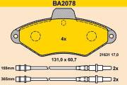 BA2078 BARUM sada brzdových platničiek kotúčovej brzdy BA2078 BARUM