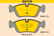 BA2108 Sada brzdových destiček, kotoučová brzda BARUM