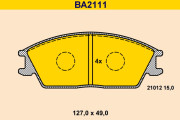 BA2111 BARUM sada brzdových platničiek kotúčovej brzdy BA2111 BARUM