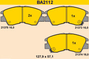 BA2112 BARUM sada brzdových platničiek kotúčovej brzdy BA2112 BARUM