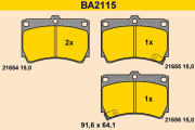 BA2115 BARUM sada brzdových platničiek kotúčovej brzdy BA2115 BARUM