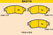 BA2116 BARUM sada brzdových platničiek kotúčovej brzdy BA2116 BARUM