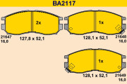 BA2117 Sada brzdových destiček, kotoučová brzda BARUM