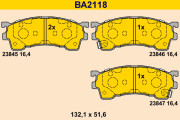 BA2118 Sada brzdových destiček, kotoučová brzda BARUM