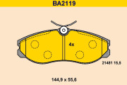 BA2119 Sada brzdových destiček, kotoučová brzda BARUM