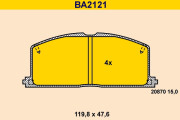 BA2121 Sada brzdových destiček, kotoučová brzda BARUM