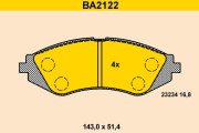BA2122 Sada brzdových destiček, kotoučová brzda BARUM
