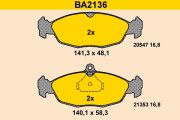 BA2136 BARUM sada brzdových platničiek kotúčovej brzdy BA2136 BARUM