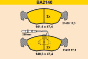 BA2140 BARUM sada brzdových platničiek kotúčovej brzdy BA2140 BARUM