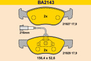BA2143 Sada brzdových destiček, kotoučová brzda BARUM