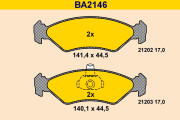 BA2146 BARUM sada brzdových platničiek kotúčovej brzdy BA2146 BARUM