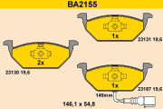 BA2155 BARUM sada brzdových platničiek kotúčovej brzdy BA2155 BARUM