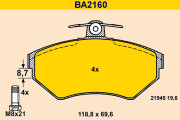 BA2160 BARUM sada brzdových platničiek kotúčovej brzdy BA2160 BARUM