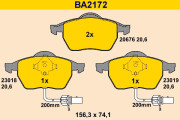 BA2172 Sada brzdových destiček, kotoučová brzda BARUM