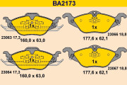 BA2173 Sada brzdových destiček, kotoučová brzda BARUM