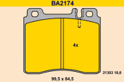 BA2174 Sada brzdových destiček, kotoučová brzda BARUM