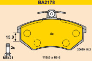 BA2178 Sada brzdových destiček, kotoučová brzda BARUM