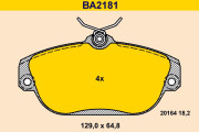 BA2181 Sada brzdových destiček, kotoučová brzda BARUM
