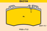BA2184 Sada brzdových destiček, kotoučová brzda BARUM