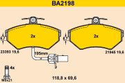 BA2198 Sada brzdových destiček, kotoučová brzda BARUM