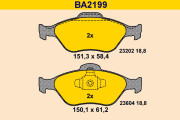 BA2199 Sada brzdových destiček, kotoučová brzda BARUM