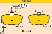 BA2200 BARUM sada brzdových platničiek kotúčovej brzdy BA2200 BARUM
