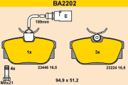 BA2202 Sada brzdových destiček, kotoučová brzda BARUM
