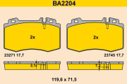 BA2204 Sada brzdových destiček, kotoučová brzda BARUM