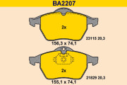 BA2207 Sada brzdových destiček, kotoučová brzda BARUM