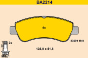 BA2214 BARUM sada brzdových platničiek kotúčovej brzdy BA2214 BARUM