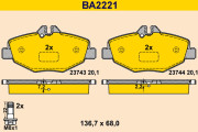 BA2221 Sada brzdových destiček, kotoučová brzda BARUM