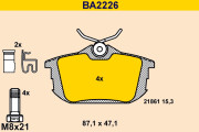 BA2226 Sada brzdových destiček, kotoučová brzda BARUM