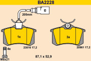 BA2228 Sada brzdových destiček, kotoučová brzda BARUM