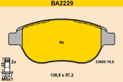 BA2229 Sada brzdových destiček, kotoučová brzda BARUM