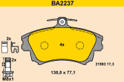 BA2237 Sada brzdových destiček, kotoučová brzda BARUM