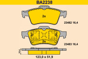 BA2238 Sada brzdových destiček, kotoučová brzda BARUM