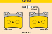 BA2250 Sada brzdových destiček, kotoučová brzda BARUM